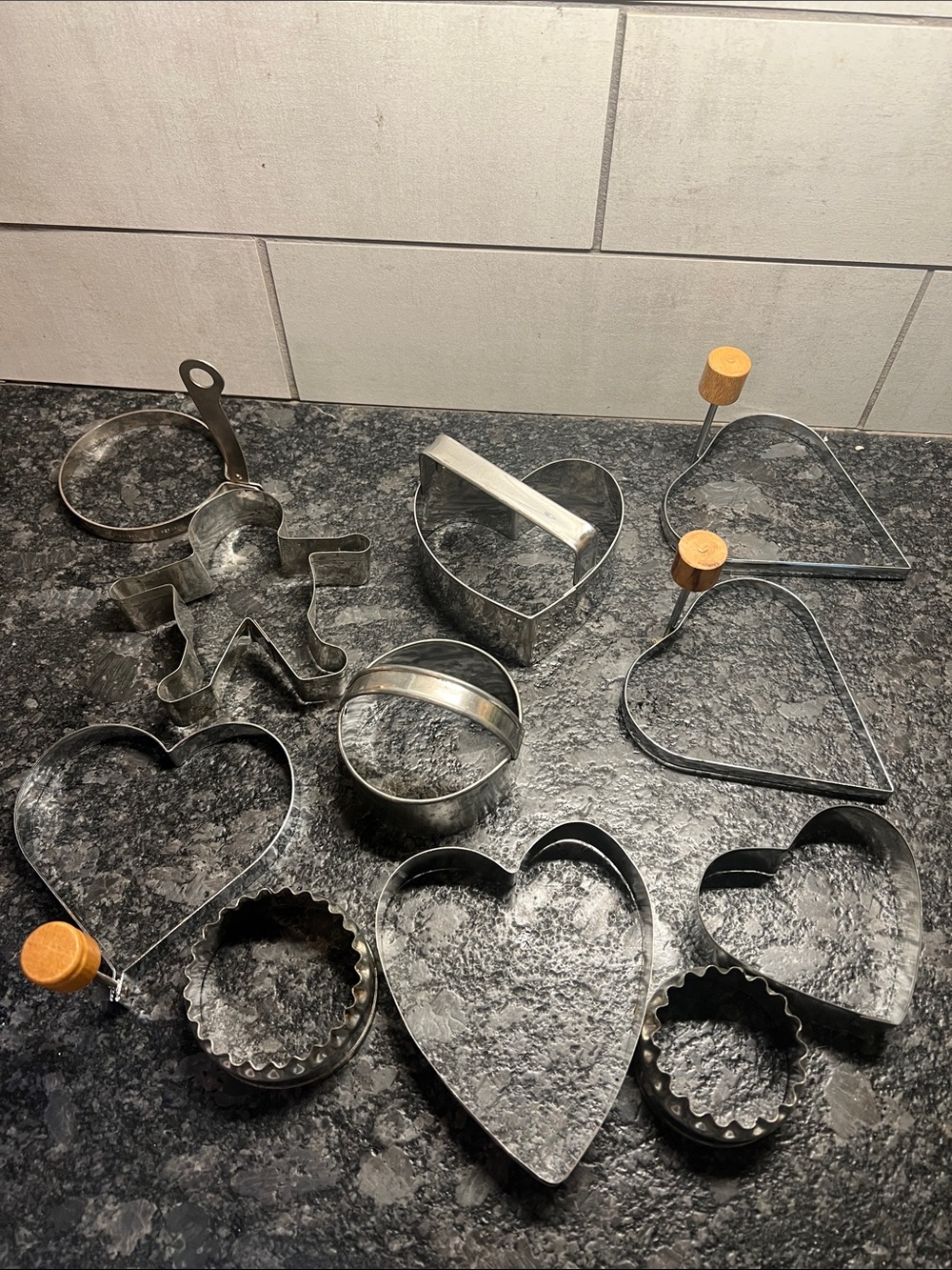 Vintage cookie and biscuit cutters set of 11. Perfect for all baking needs.